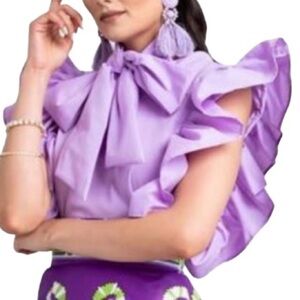 Kaela Kay  Yaya Top lilac purple ruffle top size large